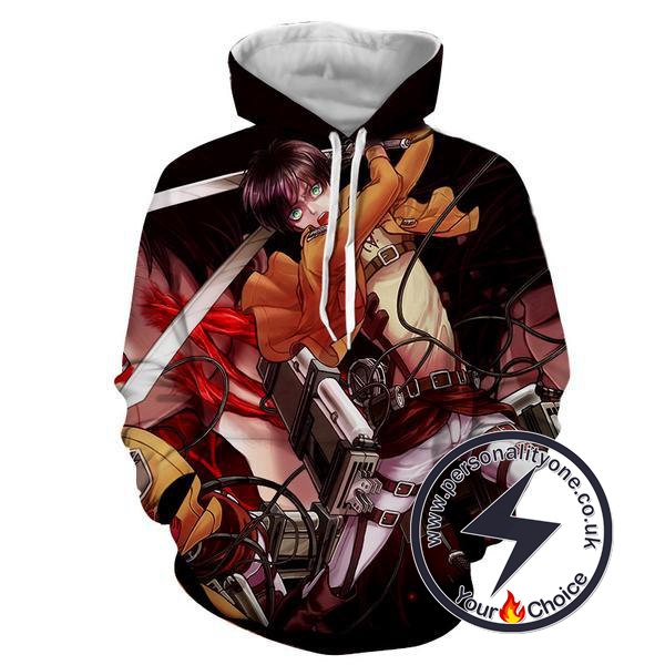 Attack On Titan - Eren Yeager 3D - Attack On Titan Hoodies